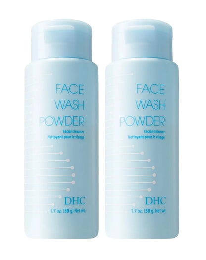 DHC Face Wash Powder 2 Pack - Gentle Exfoliating Foaming Cleanser for All Skin Types, Fragrance-Free, 1.7 oz Each Avelisse