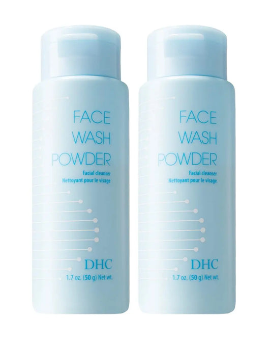 DHC Face Wash Powder 2 Pack - Gentle Exfoliating Foaming Cleanser for All Skin Types, Fragrance-Free, 1.7 oz Each Avelisse