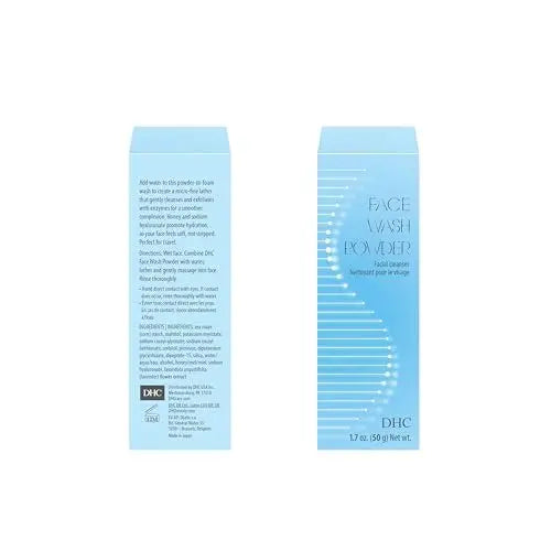 DHC Face Wash Powder 2 Pack - Gentle Exfoliating Foaming Cleanser for All Skin Types, Fragrance-Free, 1.7 oz Each Avelisse