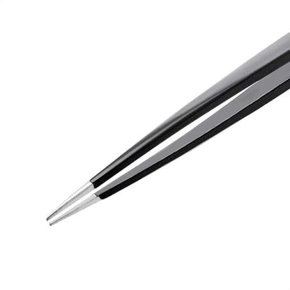 Professional Stainless Steel Tweezers Set of 4 with Travel Case - Precision Facial Hair, Eyebrow, and Eyelash Tweezers