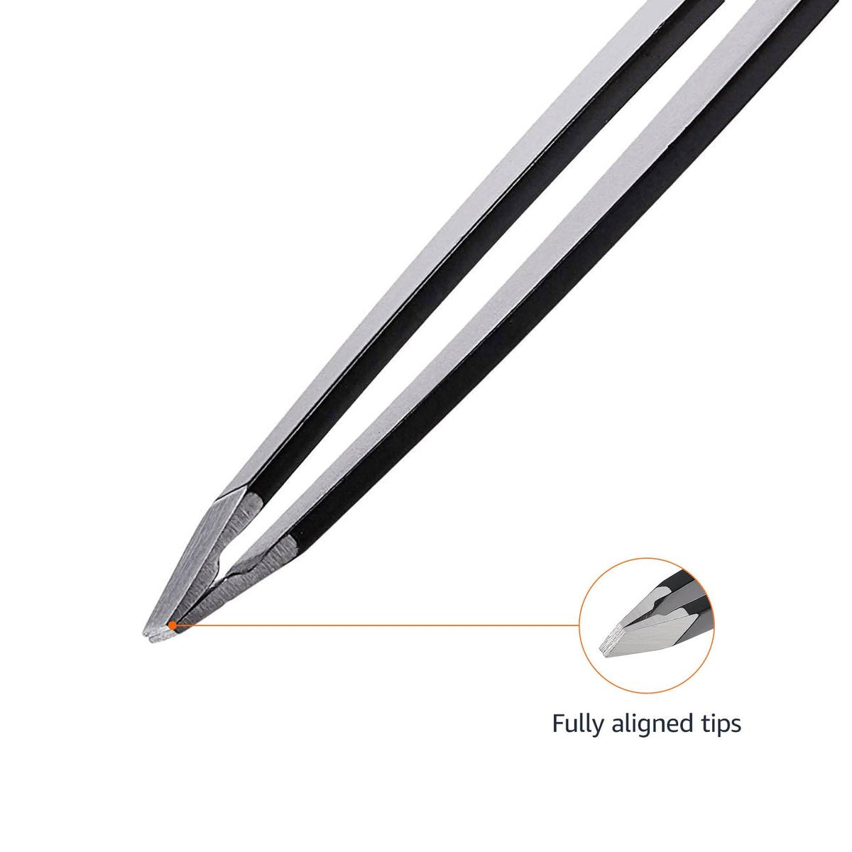 Professional Stainless Steel Tweezers Set of 4 with Travel Case - Precision Facial Hair, Eyebrow, and Eyelash Tweezers - görsel 6