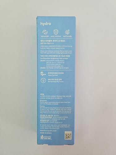 Face Republic Purity Sun Essence SPF50+ Broad Spectrum UV Protection, 50ml (1.69fl.oz.) - Vegan, Reef Safe, Cruelty Free, No White Cast, Water Resistant, Non-greasy Korean Sunscreen Avelisse