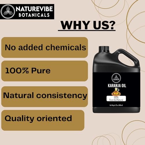 Naturevibe Botanicals Karanja Oil 32 oz – 100% Pure & Natural for Skin and Hair Care Avelisse
