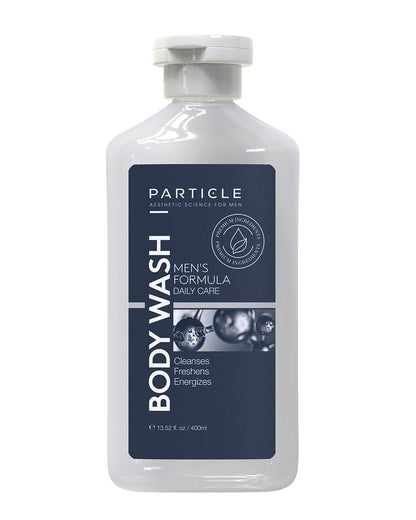 Particle Men’s Body Wash with Dead Sea Minerals – Hydrating Moisturizing Shower Gel & Cleanser – Fresh Citrus & Woody Scent – 13.52 FL OZ Avelisse