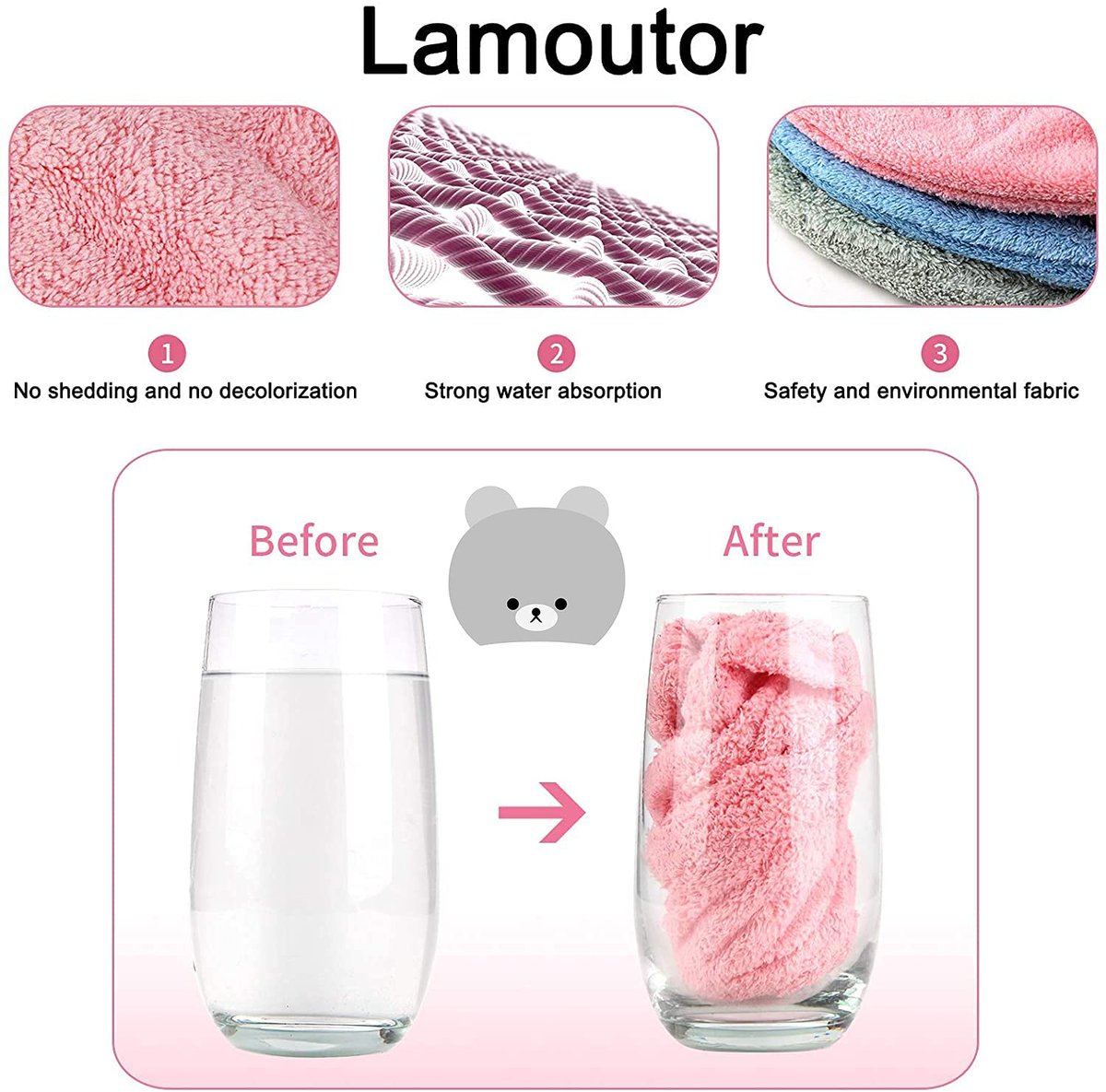 Lamoutor 3-Pack Kids Hair Drying Towel – Soft Absorbent Microfiber Hair Towel Wrap for Girls Avelisse