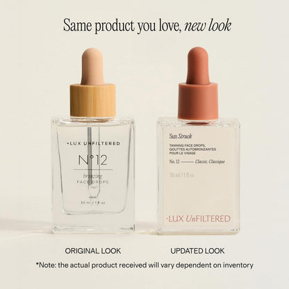+ Lux Unfiltered N°12 Sun Struck Bronzing Face Tanning Drops - Gradual Natural Glow Self Tanner for Face - Fragrance Free, Vegan & Cruelty Free with Hyaluronic Acid & Vitamin E Avelisse