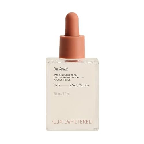 + Lux Unfiltered N°12 Sun Struck Bronzing Face Tanning Drops - Gradual Natural Glow Self Tanner for Face - Fragrance Free, Vegan & Cruelty Free with Hyaluronic Acid & Vitamin E Avelisse