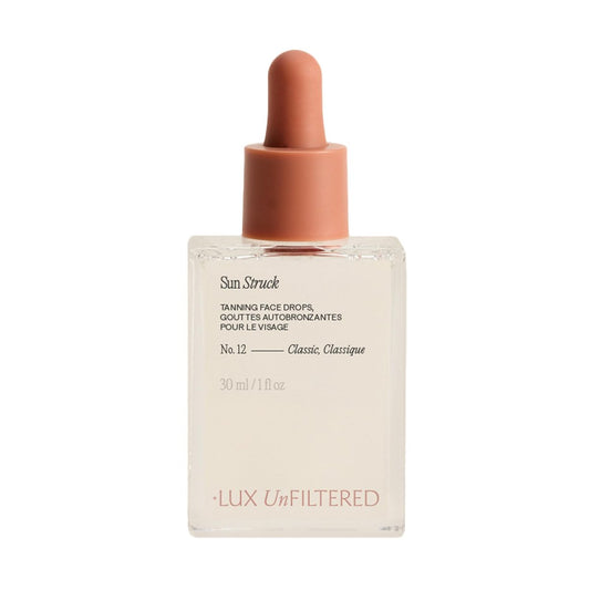 + Lux Unfiltered N°12 Sun Struck Bronzing Face Tanning Drops - Gradual Natural Glow Self Tanner for Face - Fragrance Free, Vegan & Cruelty Free with Hyaluronic Acid & Vitamin E Avelisse