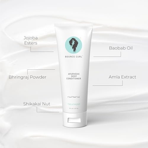 Bounce Curl Ayurvedic Deep Conditioner – Protein-Free Deep Treatment with Amla, Shikakai & Baobab Oil for Hydration & Shine – 8 oz Avelisse
