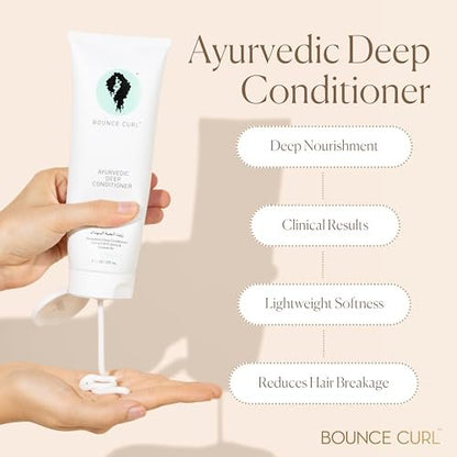 Bounce Curl Ayurvedic Deep Conditioner – Protein-Free Deep Treatment with Amla, Shikakai & Baobab Oil for Hydration & Shine – 8 oz Avelisse