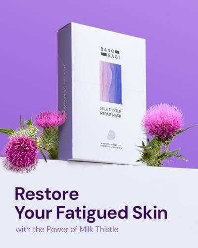 Banobagi Milk Thistle Repair Face Mask – Korean Sheet Mask with Centella, Hyaluronic Acid & Adenosine, Hydrating & Soothing for Sensitive Skin, Fragrance-Free, 10 Pack Avelisse