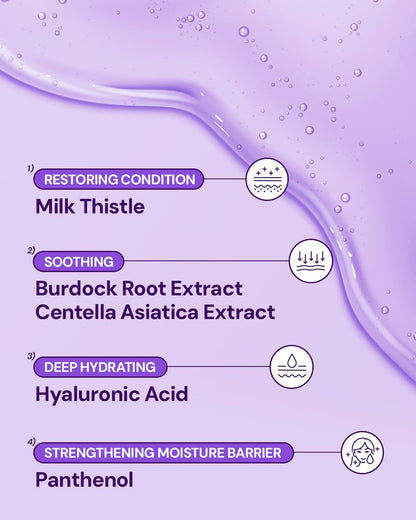 Banobagi Milk Thistle Repair Face Mask – Korean Sheet Mask with Centella, Hyaluronic Acid & Adenosine, Hydrating & Soothing for Sensitive Skin, Fragrance-Free, 10 Pack Avelisse