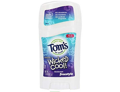 Tom's of Maine Wicked Cool Kids Deodorant (Freestyle) - Natural Deodorant for Kids, 1.6 oz