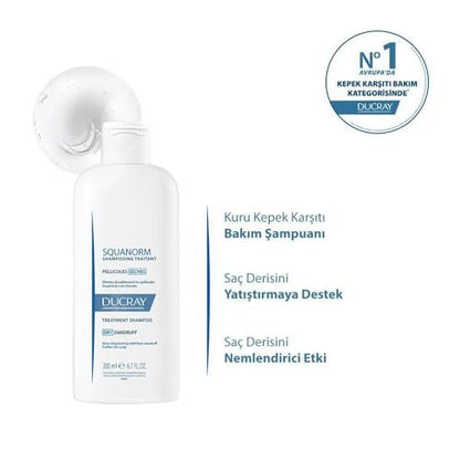 Ducray Squanorm Dry Dandruff Shampoo 200 ml – Anti-Dandruff Treatment for Dry Scalp