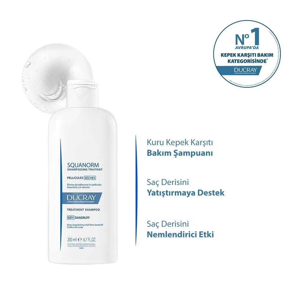 Ducray Squanorm Dry Dandruff Shampoo 200 ml – Anti-Dandruff Treatment for Dry Scalp - görsel 4