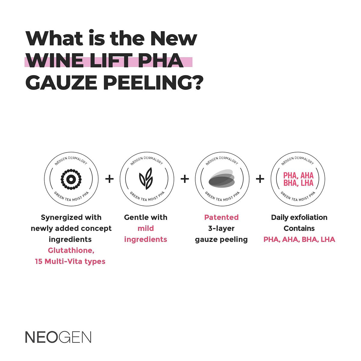 Dermalogy by Neogenlab Wine Lift PHA Gauze Peeling Pads - Exfoliating, Revitalizing & Firming Peeling Pad with AHA, BHA, PHA, LHA & Wine & Peptide & Collagen - Korean Skin Care (30 pads) - görsel 3