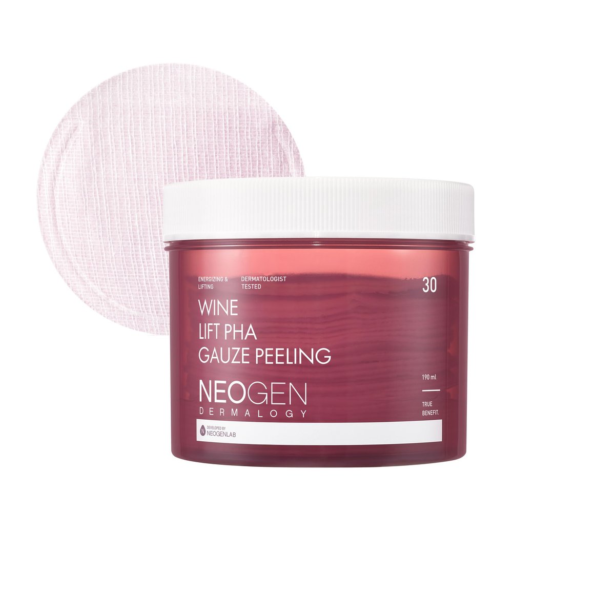 Dermalogy by Neogenlab Wine Lift PHA Gauze Peeling Pads - Exfoliating, Revitalizing & Firming Peeling Pad with AHA, BHA, PHA, LHA & Wine & Peptide & Collagen - Korean Skin Care (30 pads) - görsel 1