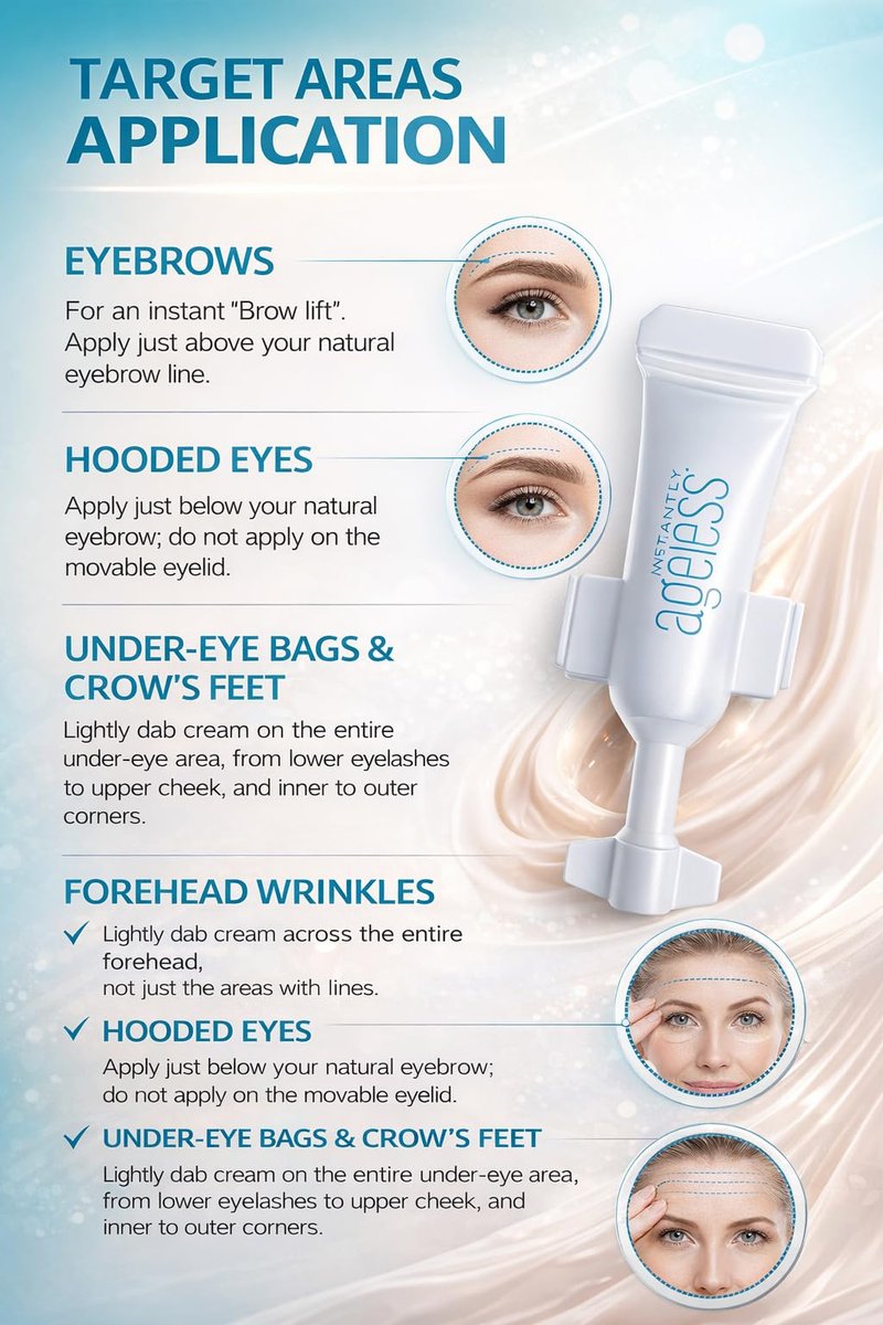 Instantly Ageless Instant Face Lift Cream – Anti-Aging Face Cream with Vitamin C, Wrinkle Tightener & Eye Cream for Puffiness (20 Vials) Avelisse