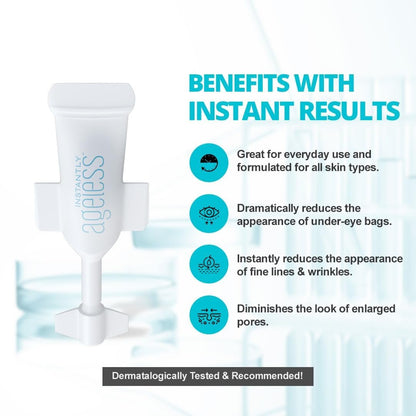 Instantly Ageless Instant Face Lift Cream – Anti-Aging Face Cream with Vitamin C, Wrinkle Tightener & Eye Cream for Puffiness (20 Vials) Avelisse