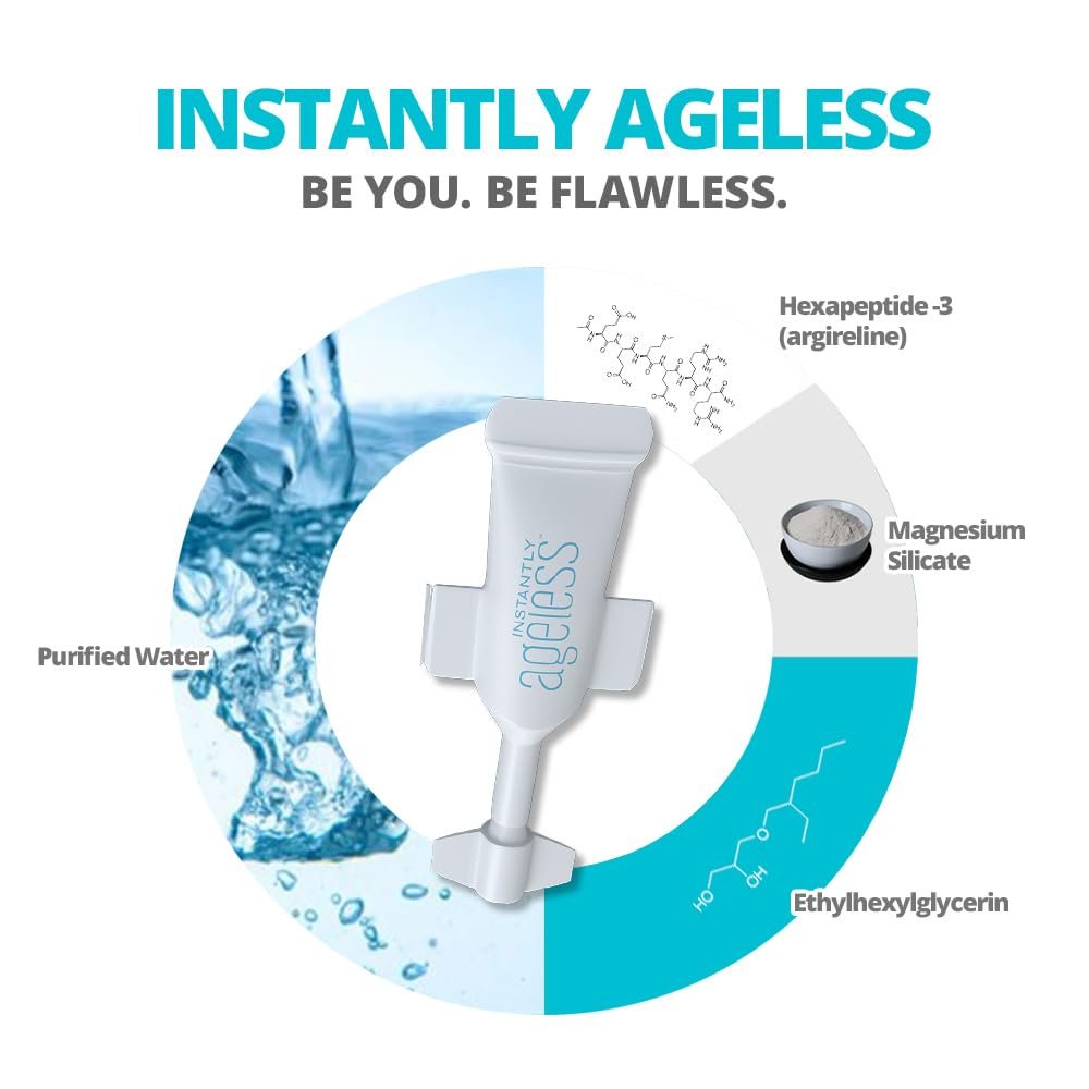 Instantly Ageless Instant Face Lift Cream – Anti-Aging Face Cream with Vitamin C, Wrinkle Tightener & Eye Cream for Puffiness (20 Vials) Avelisse