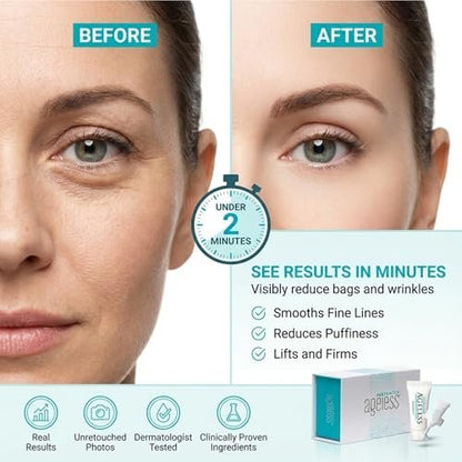 Instantly Ageless Instant Face Lift Cream – Anti-Aging Face Cream with Vitamin C, Wrinkle Tightener & Eye Cream for Puffiness (20 Vials) Avelisse