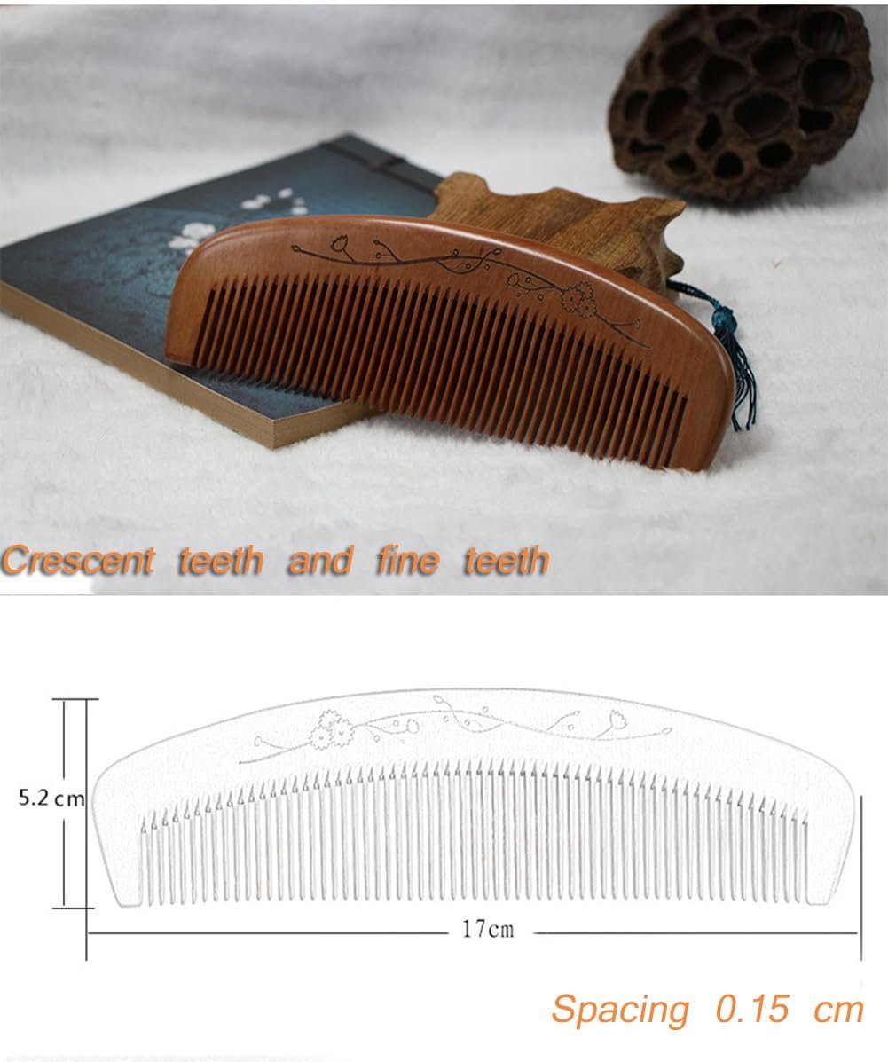 AKOAK Wooden Fine Tooth Comb – Anti-Static Hand Carved Pocket Size Travel Beard Comb for Women, Men, Children - görsel 16