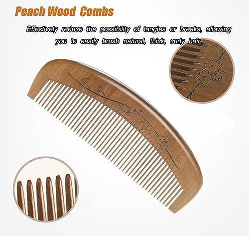 AKOAK Wooden Fine Tooth Comb – Anti-Static Hand Carved Pocket Size Travel Beard Comb for Women, Men, Children - görsel 3