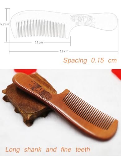 AKOAK Wooden Fine Tooth Comb – Anti-Static Hand Carved Pocket Size Travel Beard Comb for Women, Men, Children - görsel 13