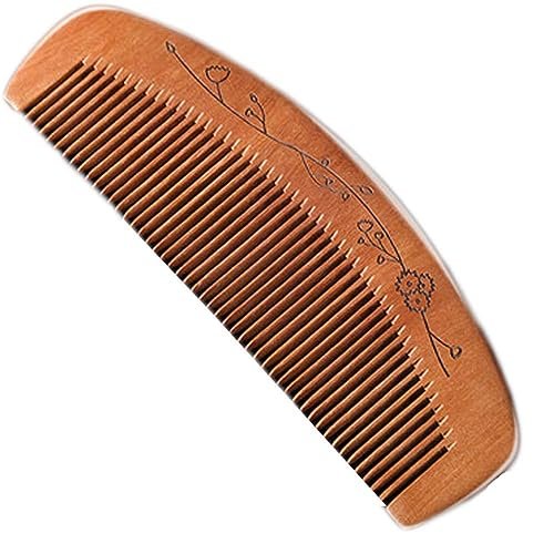 AKOAK Wooden Fine Tooth Comb – Anti-Static Hand Carved Pocket Size Travel Beard Comb for Women, Men, Children - görsel 1