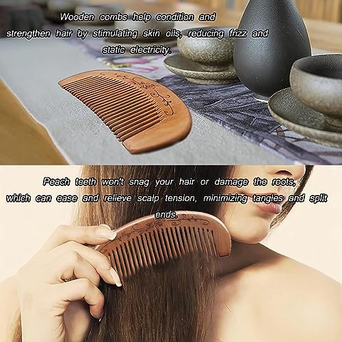 AKOAK Wooden Fine Tooth Comb – Anti-Static Hand Carved Pocket Size Travel Beard Comb for Women, Men, Children - görsel 5