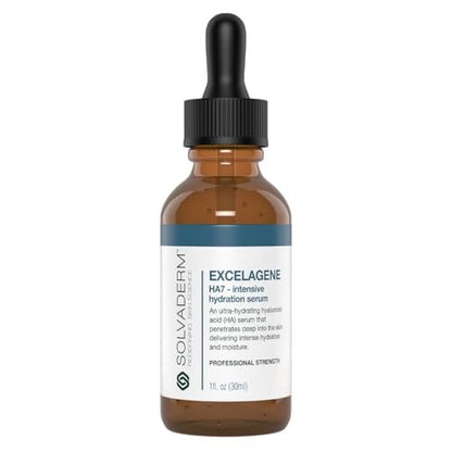 Solvaderm Excelagene Hyaluronic Acid Serum – Dual-Molecule Hydration Boost – Plumps, Firms & Smooths Fine Lines – Lightweight, Fast-Absorbing Anti-Aging Moisturizer for All Skin Types