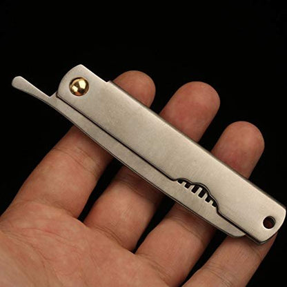 Aibote Foldable EDC TA2 Titanium Hair Comb – Pocket & Travel Comb for Men and Women (Silver)