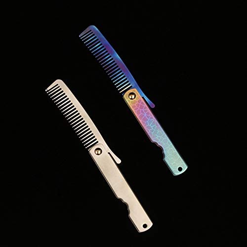 Aibote Foldable EDC TA2 Titanium Hair Comb – Pocket & Travel Comb for Men and Women (Silver) - görsel 8
