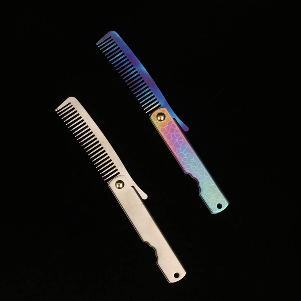 Aibote Foldable EDC TA2 Titanium Hair Comb – Pocket & Travel Comb for Men and Women (Silver) - görsel 7