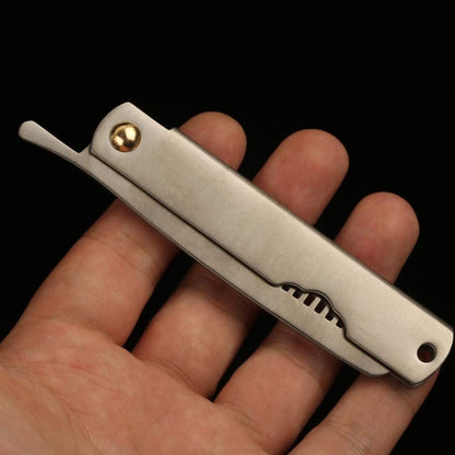 Aibote Foldable EDC TA2 Titanium Hair Comb – Pocket & Travel Comb for Men and Women (Silver)