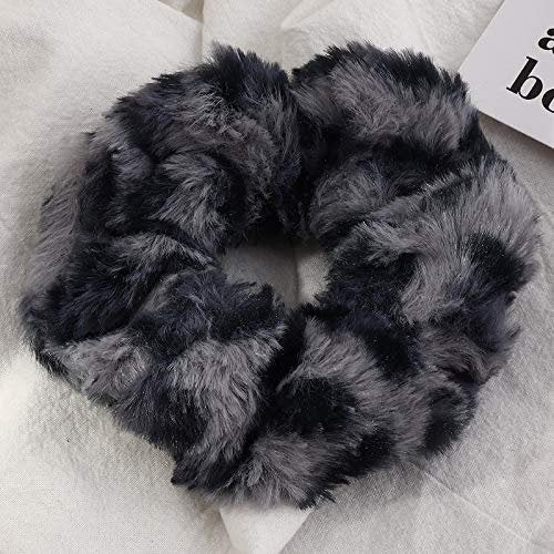 8 Pack Leopard Towel Scrunchies for Hair Drying - Tie Dye & Stripe Soft Microfiber Hair Ties, Thick Faux Fur Scrunchies, Frizz-Free Traceless Ponytail Holders - görsel 7