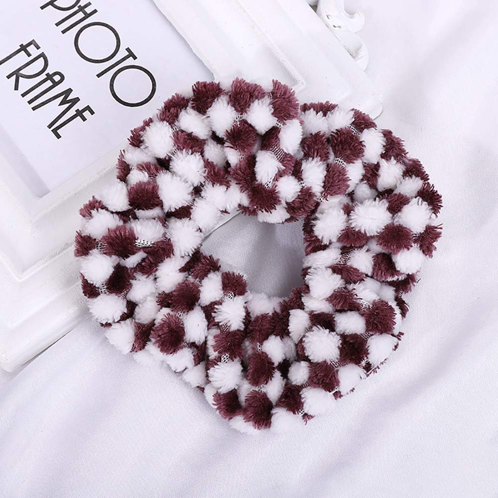 8 Pack Leopard Towel Scrunchies for Hair Drying - Tie Dye & Stripe Soft Microfiber Hair Ties, Thick Faux Fur Scrunchies, Frizz-Free Traceless Ponytail Holders - görsel 8