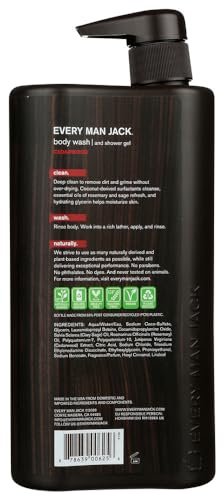 Every Man Jack Men's Body Wash - Cedarwood, 33 oz Twin Pack (2 Bottles) - Naturally Derived, Paraben-Free, Phthalate-Free, Dye-Free, Cruelty-Free Avelisse