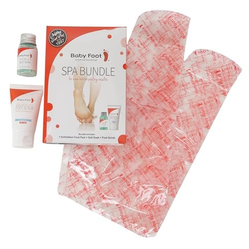 Baby Foot Spa Bundle - Original Exfoliant Foot Peel + Premium Salt Soak and Foot Scrub - Citrus Scent - Baby Soft Foot Exfoliation Set (5 Pack) Avelisse