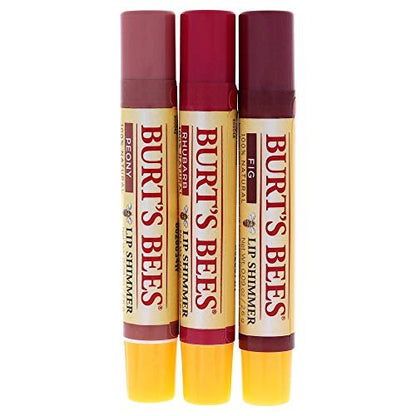 Burt's Bees Kissable Color Warm Collection Lip Shimmer - Peony, Rhubarb, Fig (3-Pack) Avelisse