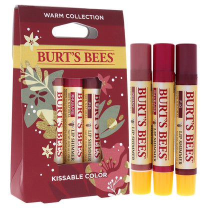 Burt's Bees Kissable Color Warm Collection Lip Shimmer - Peony, Rhubarb, Fig (3-Pack) Avelisse