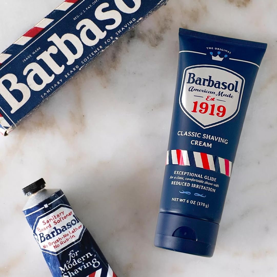 Barbasol 1919 Classic Shaving Cream – Non-Aerosol Shave Cream for Men, Infused with Aloe, Coconut Oil & Shea Butter, Exceptional Glide, Made in USA, 6 oz - görsel 7