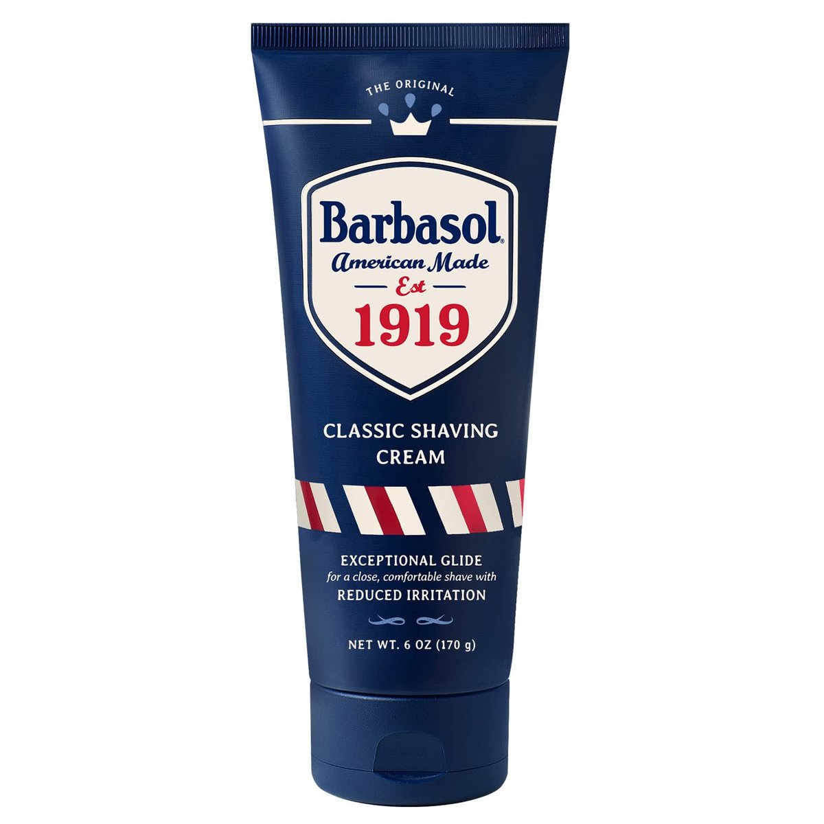 Barbasol 1919 Classic Shaving Cream – Non-Aerosol Shave Cream for Men, Infused with Aloe, Coconut Oil & Shea Butter, Exceptional Glide, Made in USA, 6 oz - görsel 1