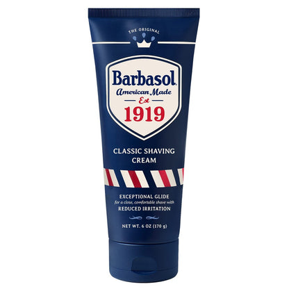 Barbasol 1919 Classic Shaving Cream – Non-Aerosol Shave Cream for Men, Infused with Aloe, Coconut Oil & Shea Butter, Exceptional Glide, Made in USA, 6 oz