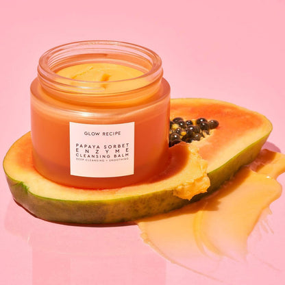 Glow Recipe Papaya Enzyme Cleansing Balm – Gentle Exfoliating Makeup Remover & Hydrating First Cleanser for Korean Double Cleanse (3.38 oz) Avelisse