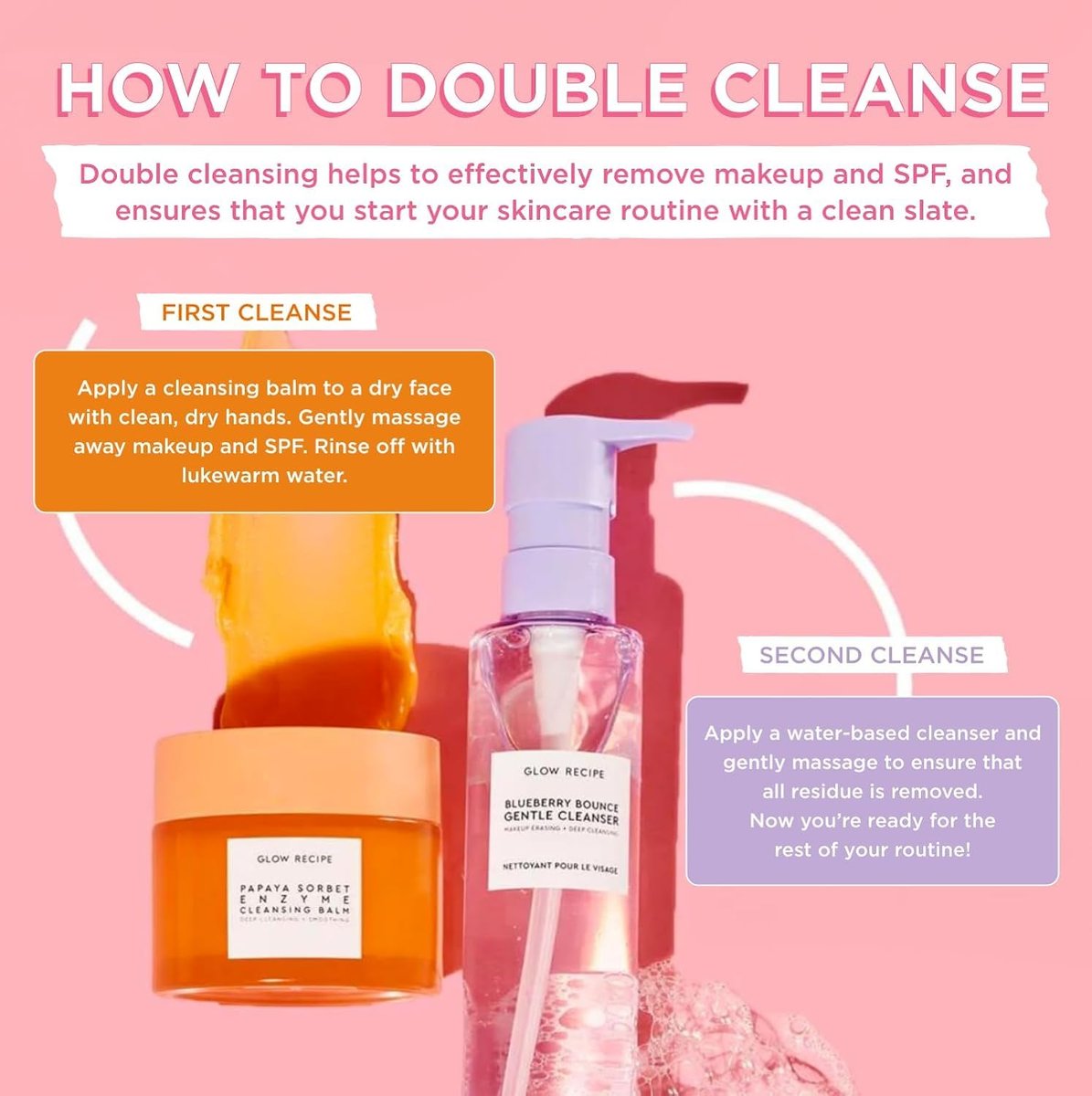 Glow Recipe Papaya Enzyme Cleansing Balm – Gentle Exfoliating Makeup Remover & Hydrating First Cleanser for Korean Double Cleanse (3.38 oz) Avelisse