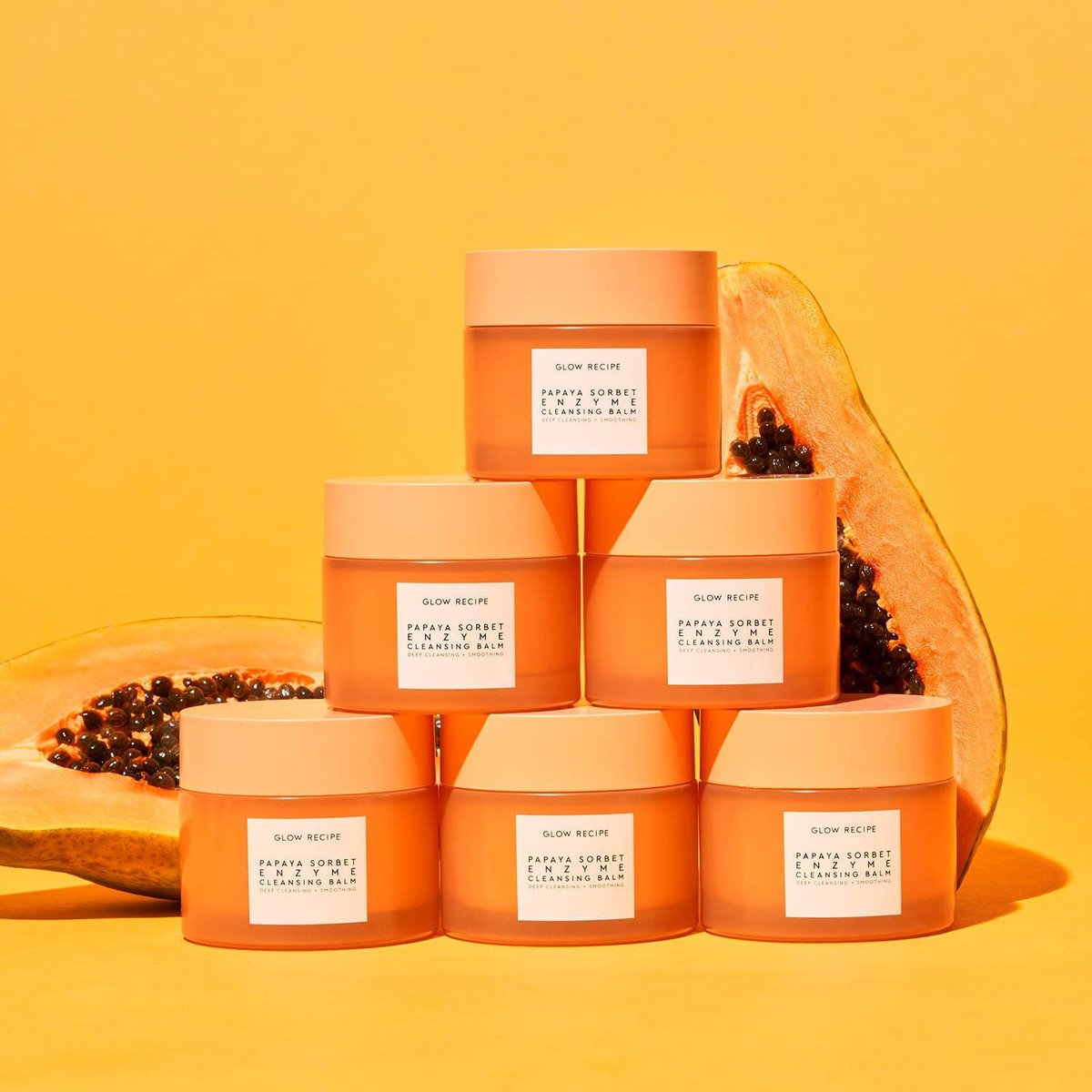 Glow Recipe Papaya Enzyme Cleansing Balm – Gentle Exfoliating Makeup Remover & Hydrating First Cleanser for Korean Double Cleanse (3.38 oz) Avelisse