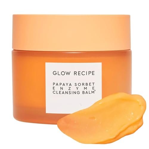 Glow Recipe Papaya Enzyme Cleansing Balm – Gentle Exfoliating Makeup Remover & Hydrating First Cleanser for Korean Double Cleanse (3.38 oz) Avelisse