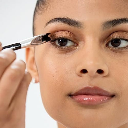 Woosh Beauty The Corner Brush Eye Stamper - Dual-Ended Smokey Eye & Eyeliner Brush with Soft Vegan Bristles (Black, 1 Count) Avelisse