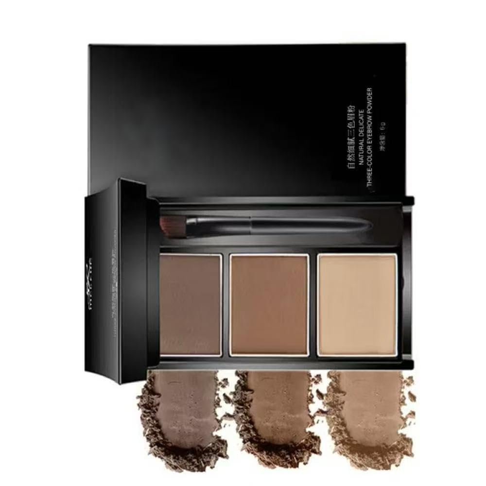 UOCK Eyebrow Powder Three-Color Palette - Professional Contour & Filler for Natural Brows - görsel 3